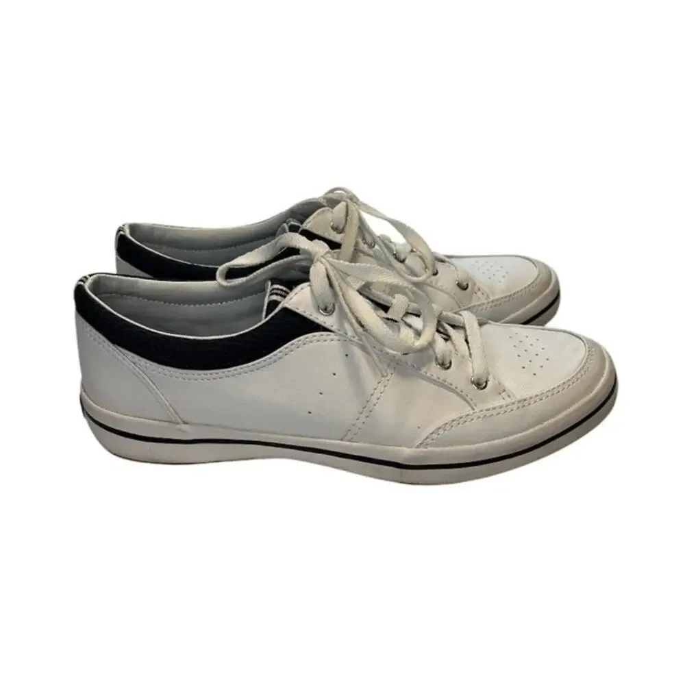 Keds, Rebel lace up leather sneaker, White w/Navy trim, women’s size 8 - Picture 11 of 13